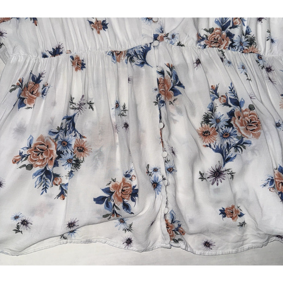 Torrid Womens 4X Top Babydoll Challis Button Floral Flowy Lightweight Casual - Picture 4 of 12